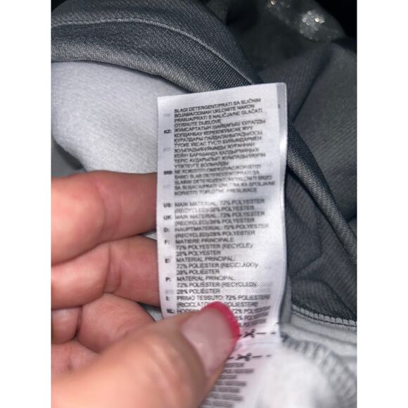 NWT Adidas Aeroready Big Silver Logo Hoodie Sweatshirt Gray Women’s Small - Picture 4 of 9